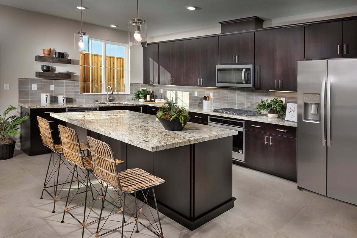 KB model home kitchen in Gilroy, CA