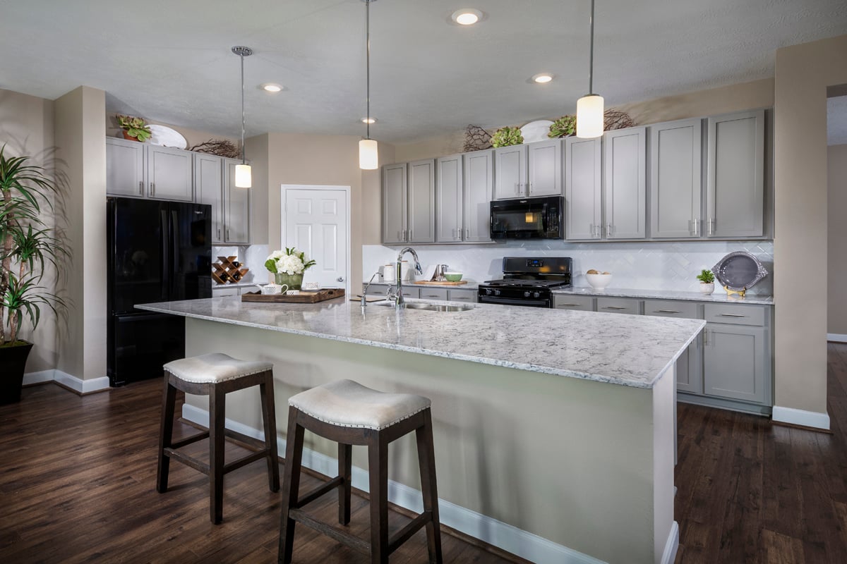KB model home kitchen in Humble, TX