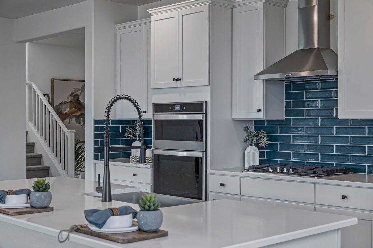 Gourmet kitchen with canopy hood