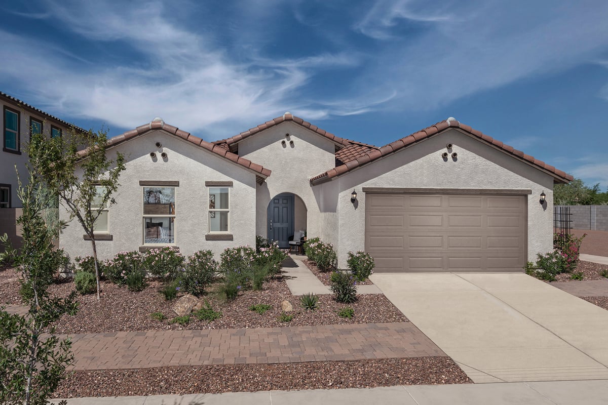 New Homes in Surprise, AZ - The Reserves at Desert Oasis Plan 2578 Elevation A with Optional Stone