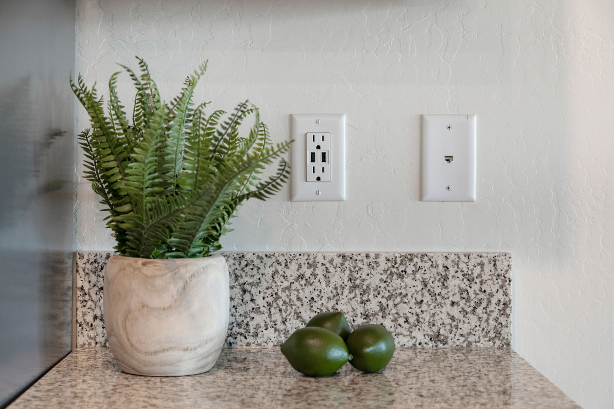 Kitchen USB charging receptacle