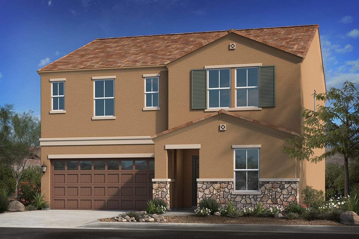 New Homes in Coolidge, AZ - Heartland Ranch Plan 2419 Elevation C with Optional Stone