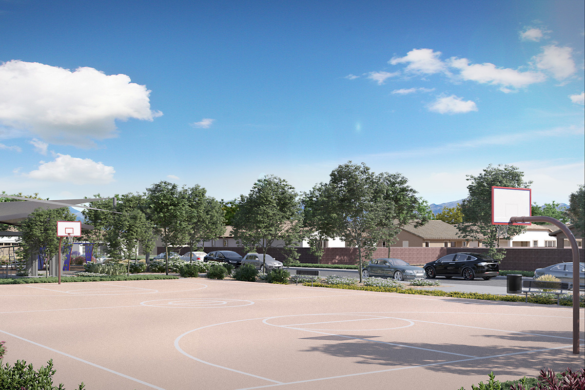 Community basketball court