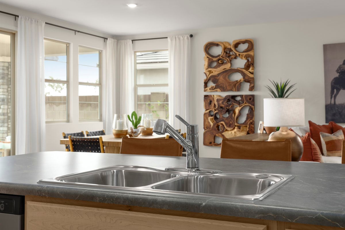 Island with dual-basin sink