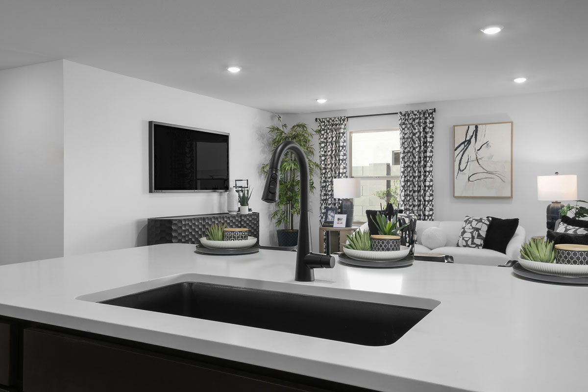 Island with undermount sink