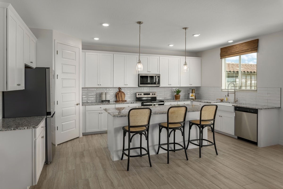 KB model home kitchen in Goodyear, AZ