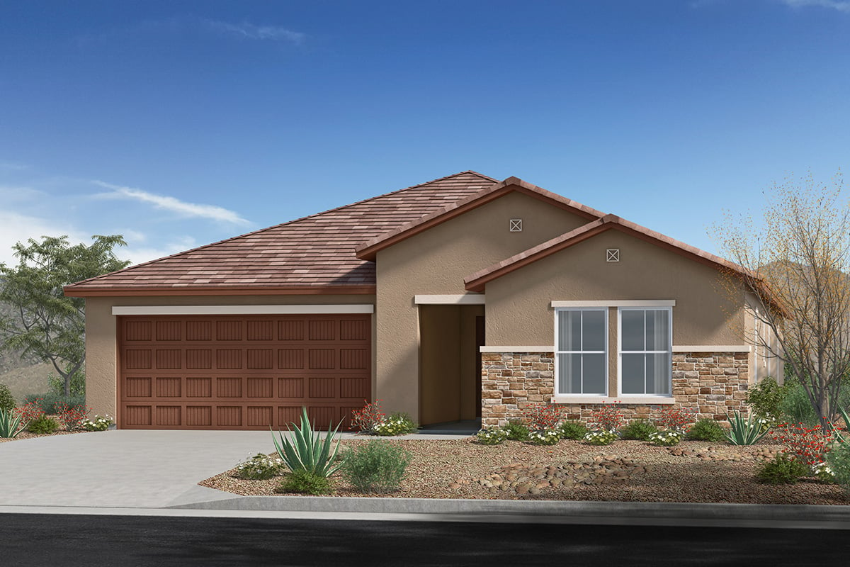 New Homes in Sahuarita, AZ - Entrada Del Pueblo at Rancho Sahuarita Plan 2201 Elevation C with Stone 