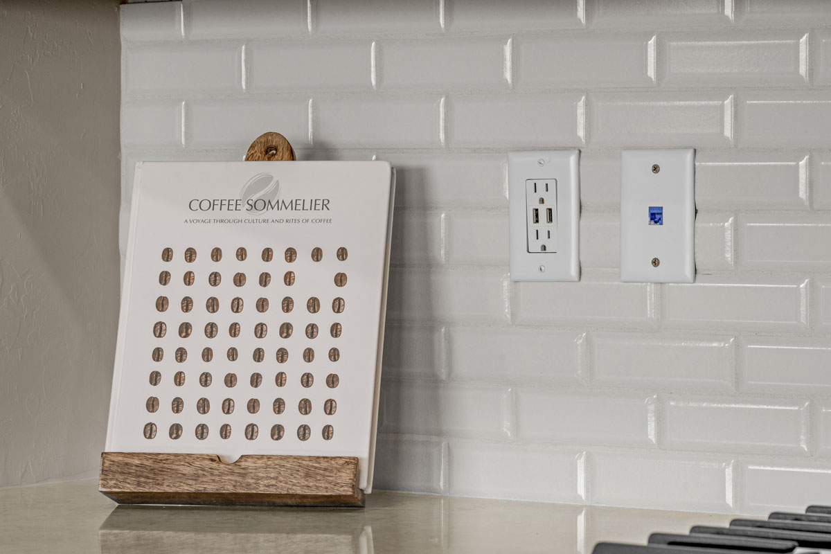 Kitchen USB charging receptacle