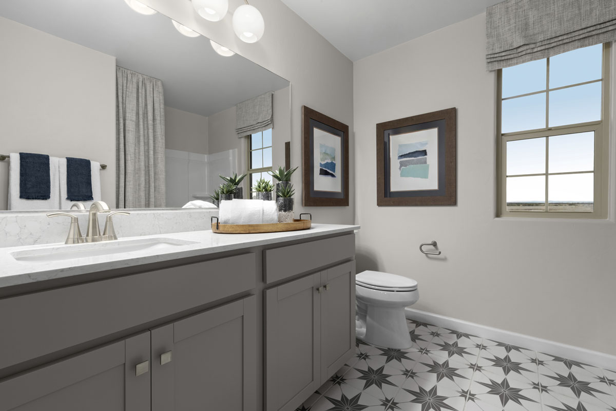 Optional extended vanity at bath 2
