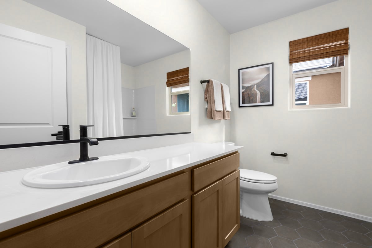 Optional extended vanity at bath 2