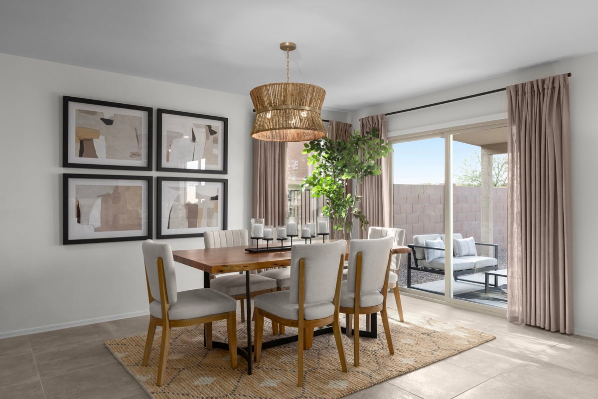 Dining area with upgraded lighting