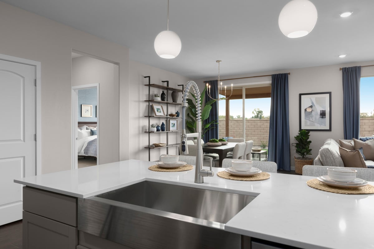 Kitchen island with upgraded sink