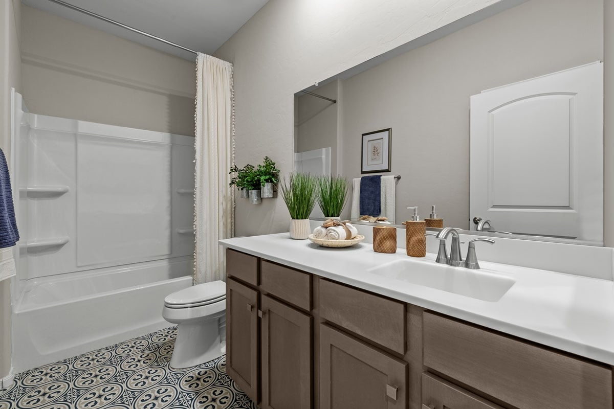 Optional extended vanity at bath 2