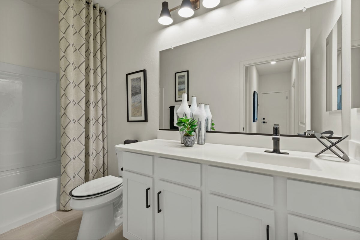 Optional extended vanity at bath 2