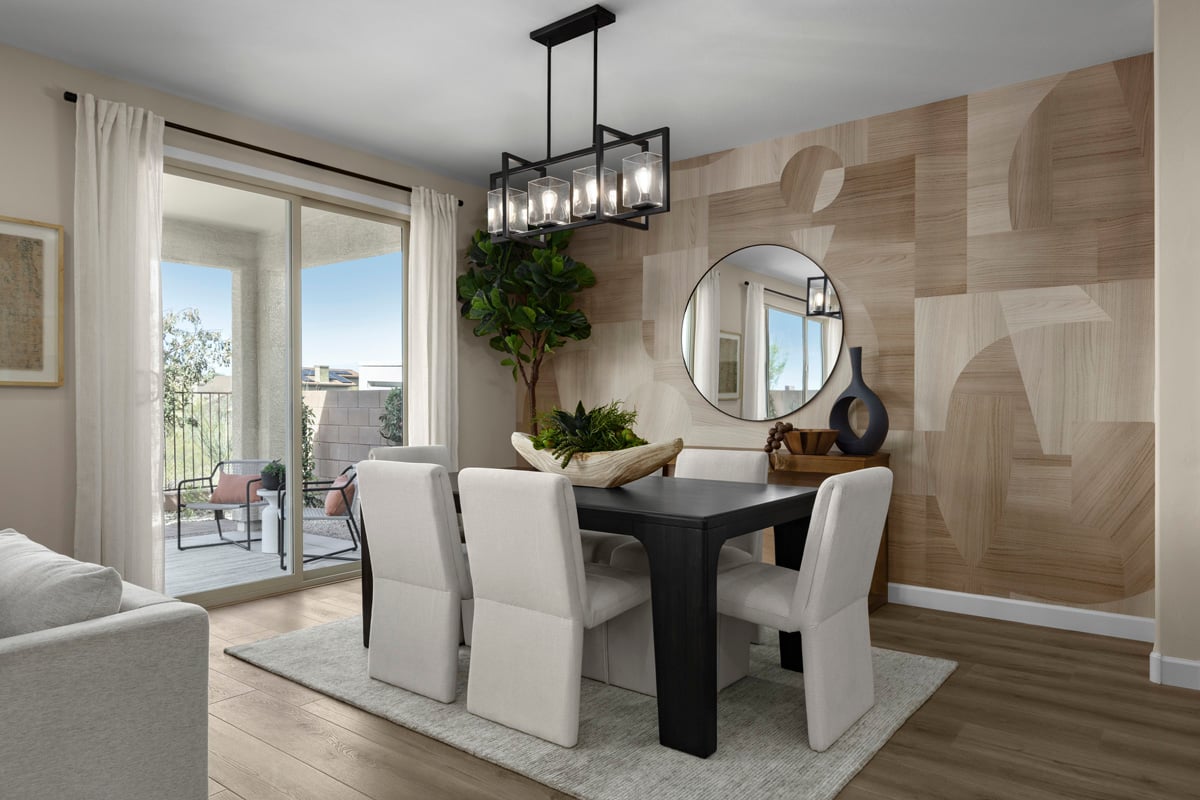 Upgraded lighting at dining area