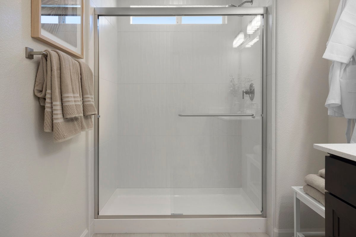 Walk-in shower at primary bath 