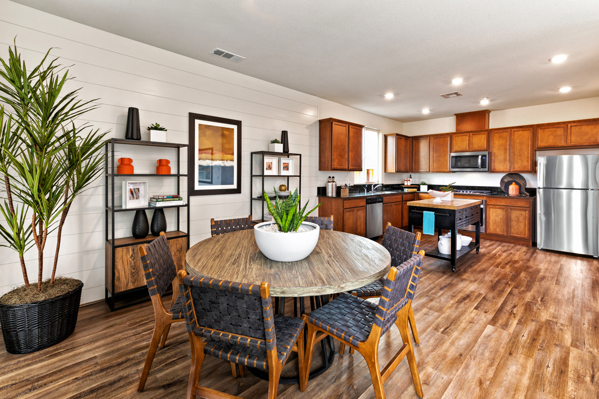 Kitchen with adjacent dining area