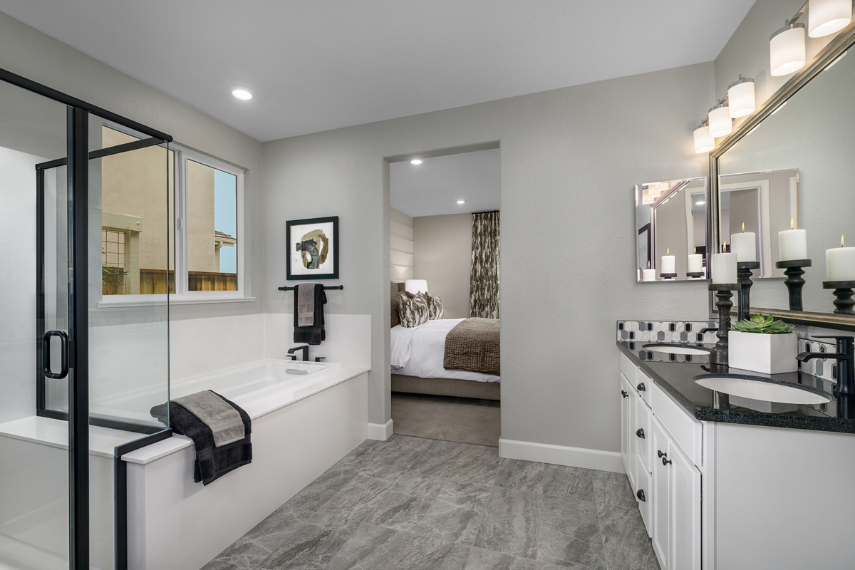 Tub and separate shower at primary bath