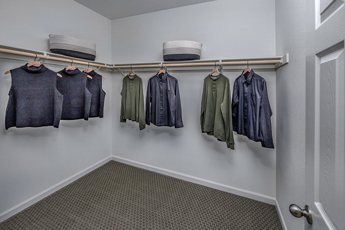 Large walk-in closet at primary suite