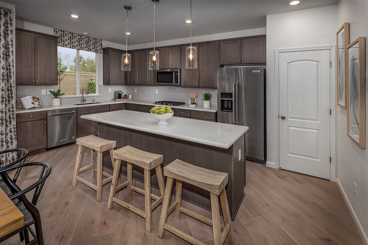 KB model home kitchen in Hollister, CA