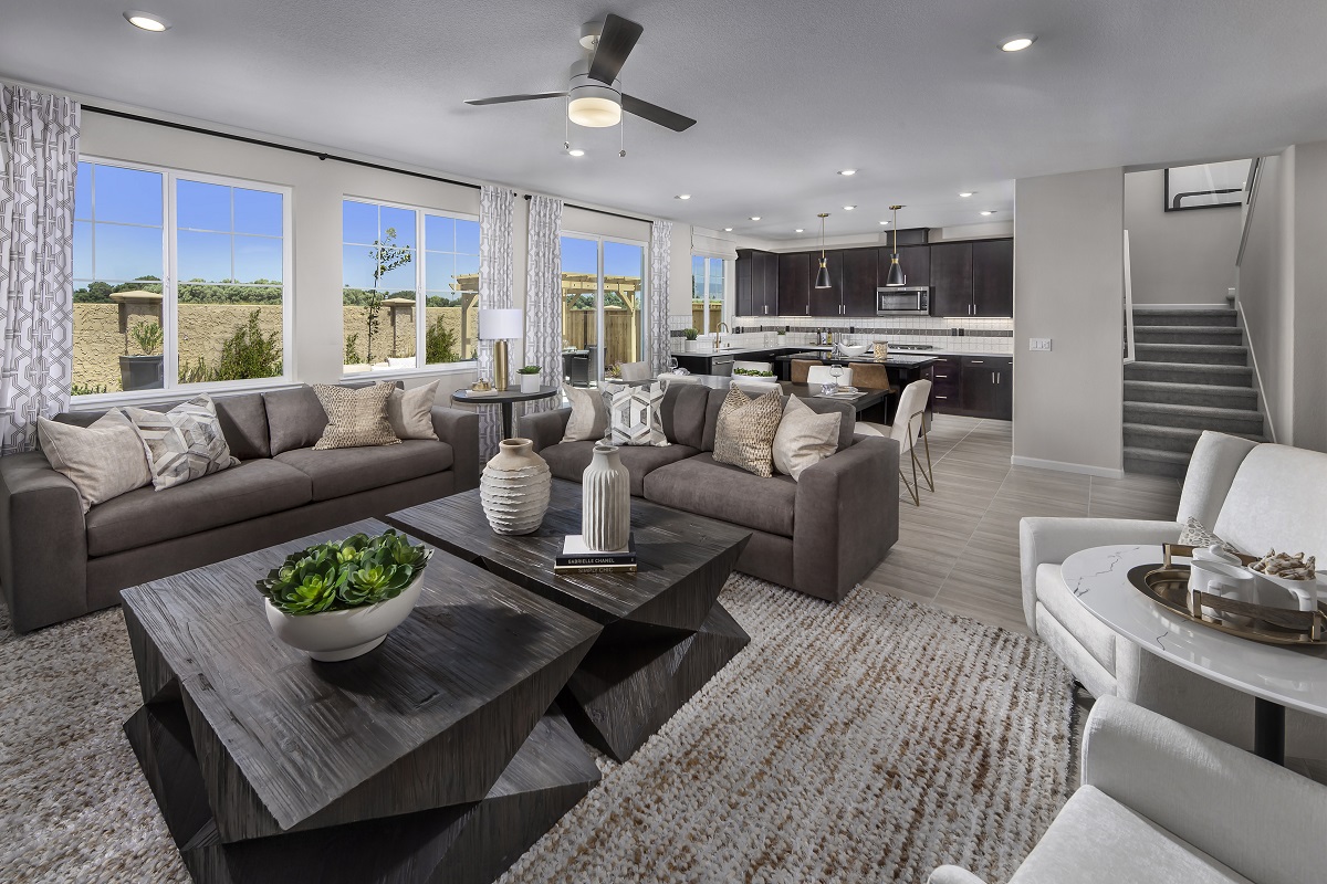 KB model home great room in Gilroy, CA