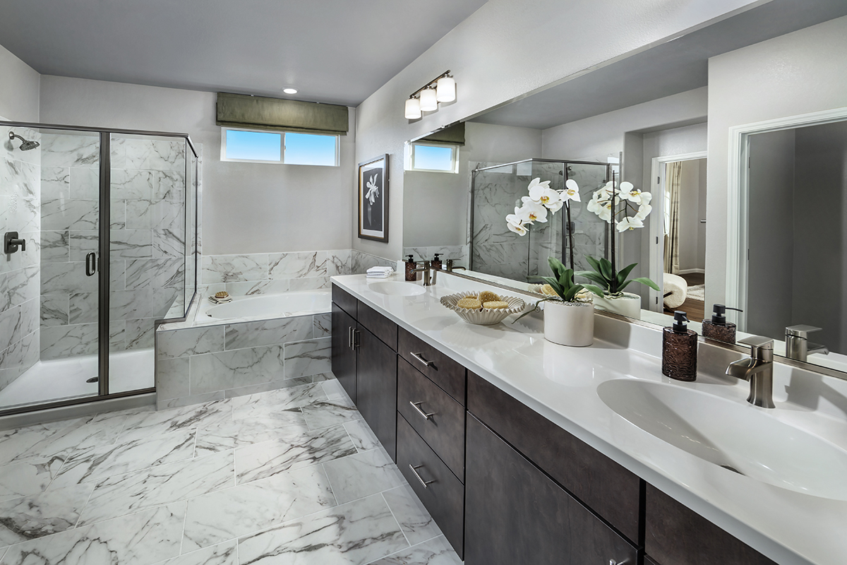 Tub and separate shower at primary bath