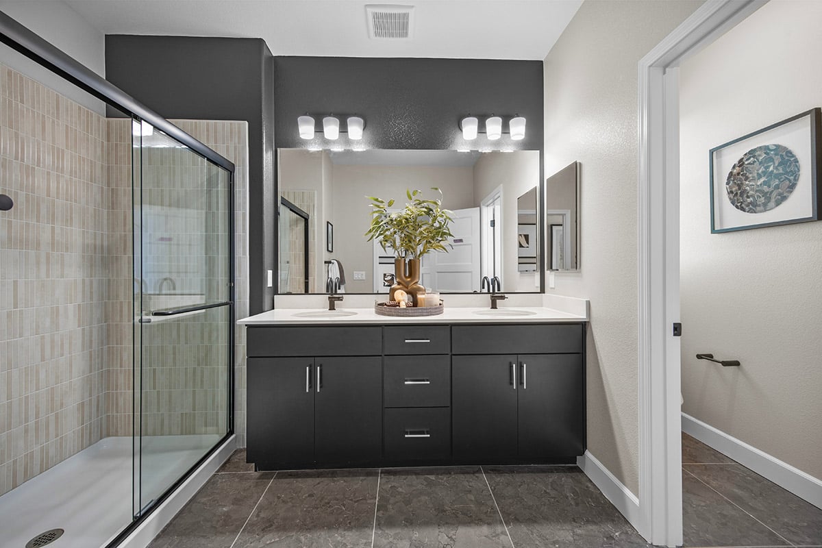 Walk-in shower at primary bath