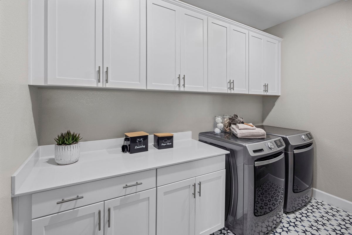Dedicated laundry room with storage