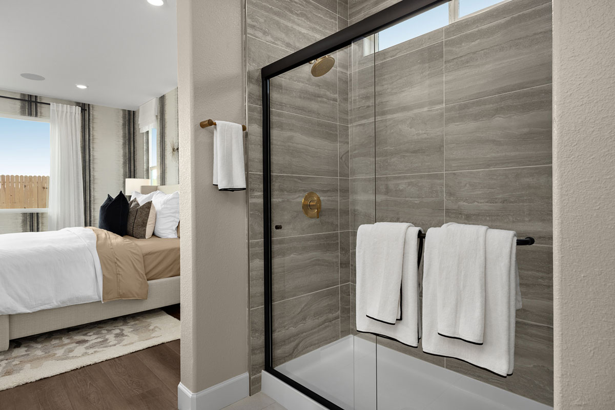 Walk-in shower at primary bath