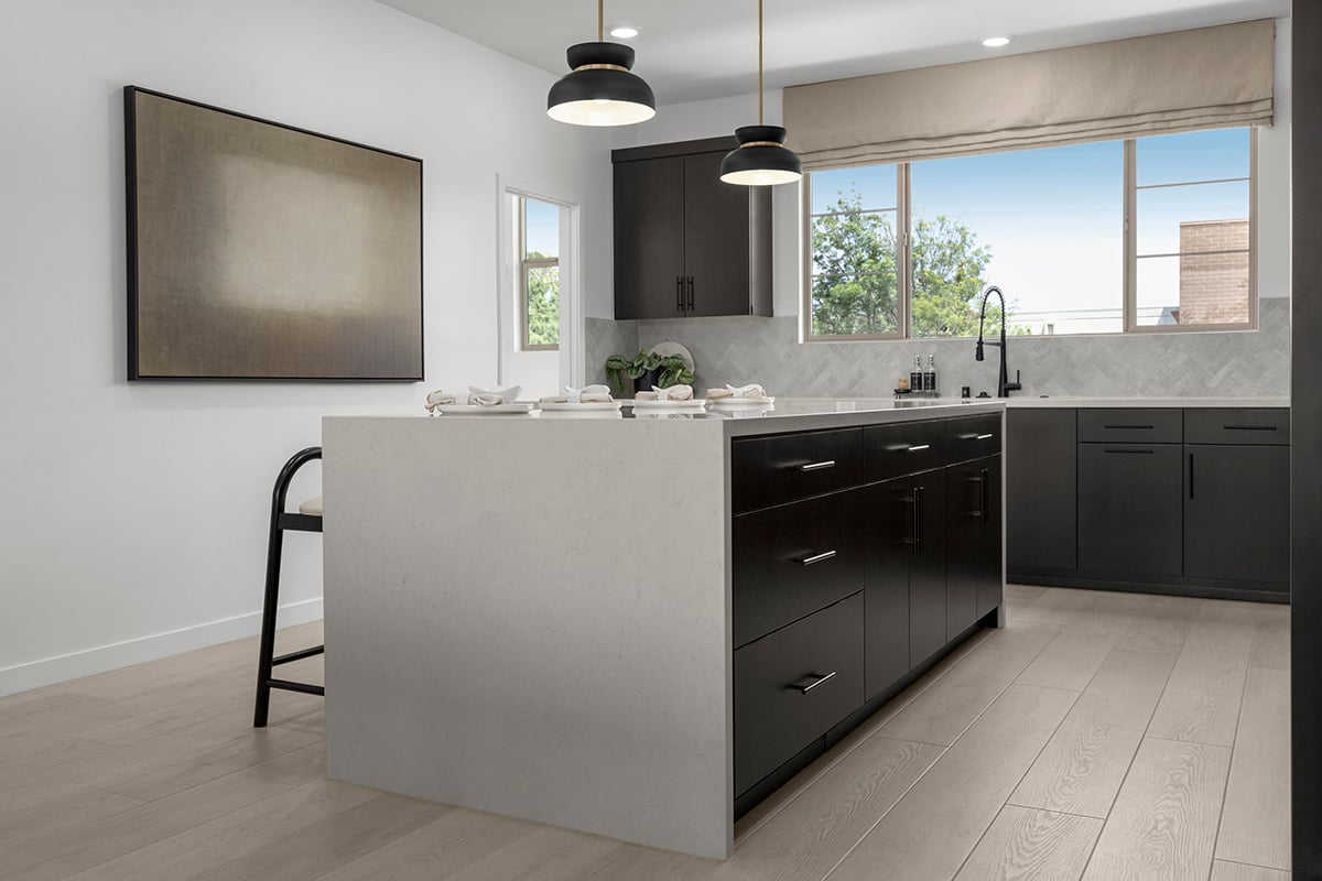 Waterfall kitchen island