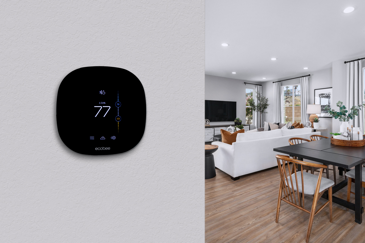Smart thermostat at great room
