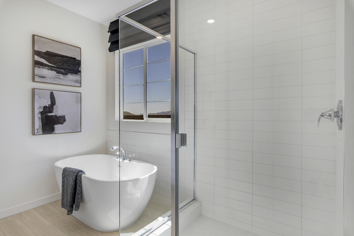 Separate tub and shower at primary bath