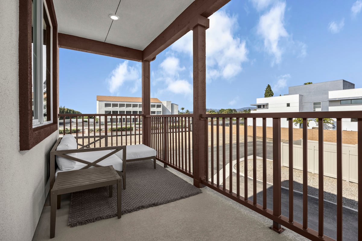 Balcony located outside great room