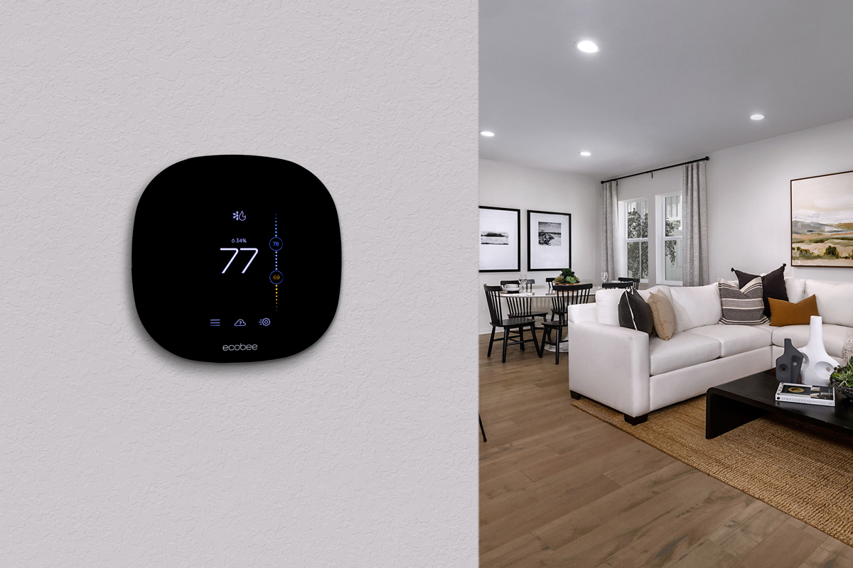 Smart thermostat at great room