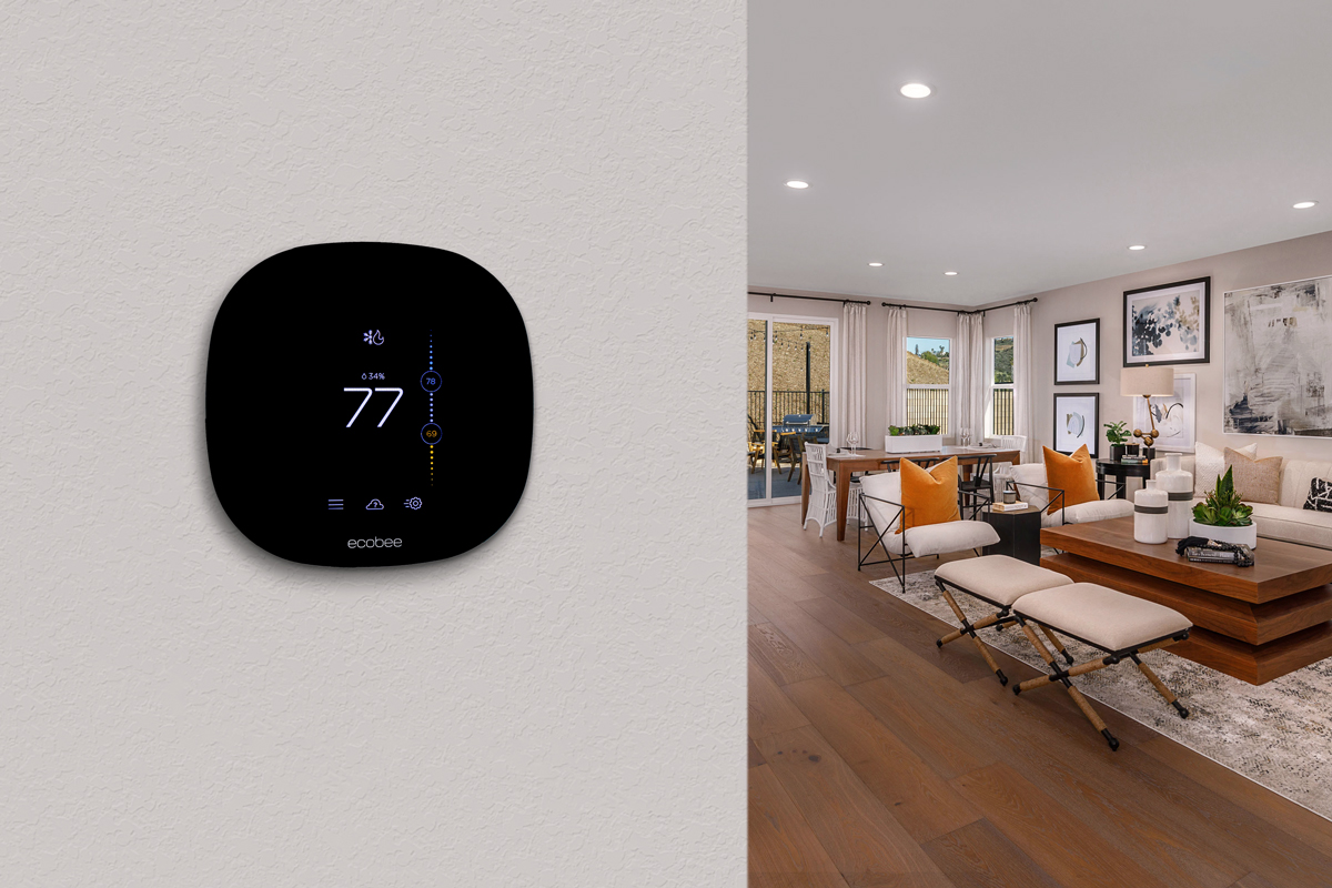 Smart thermostat at great room