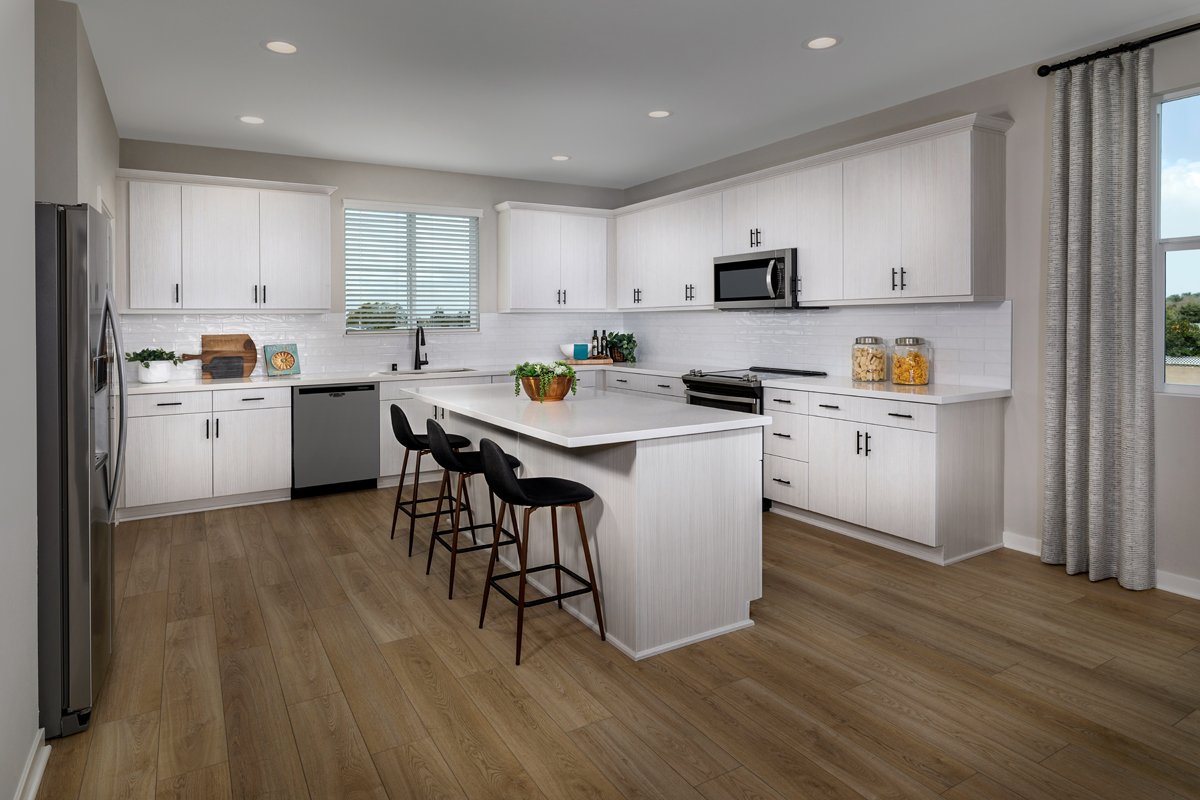 KB model home kitchen in Stanton, CA
