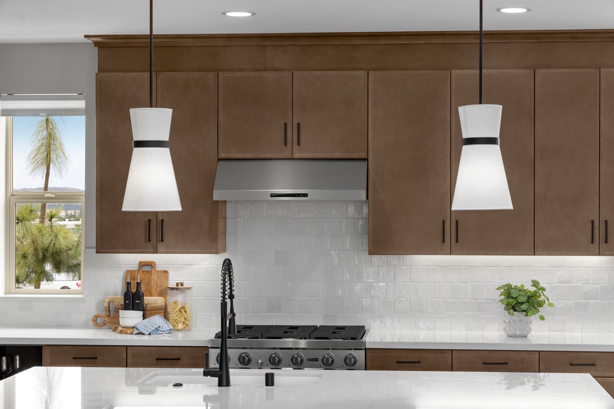 Optional pendant lights over island