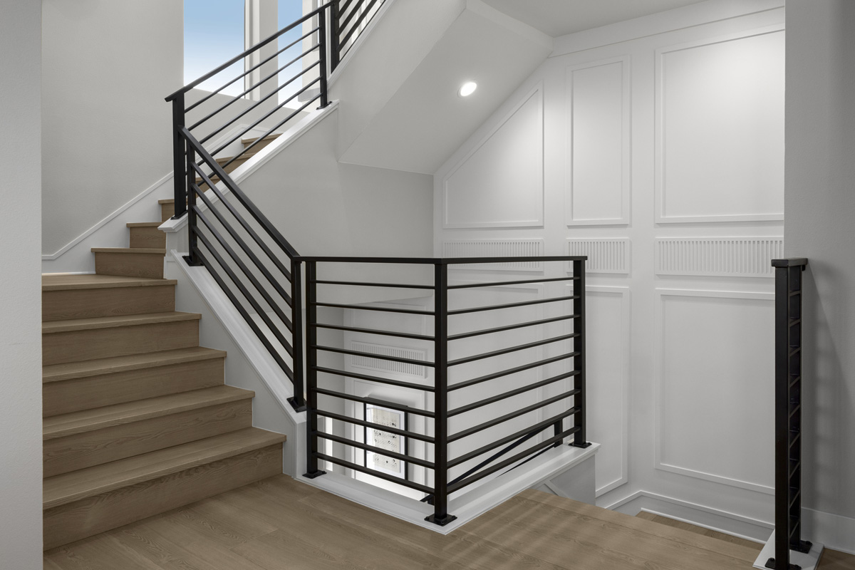 Optional wrought-iron stair rail system
