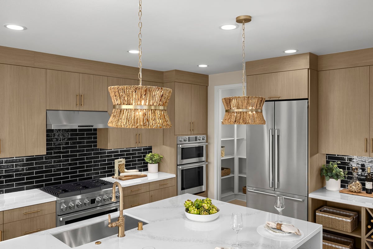 Optional pendant lights over island