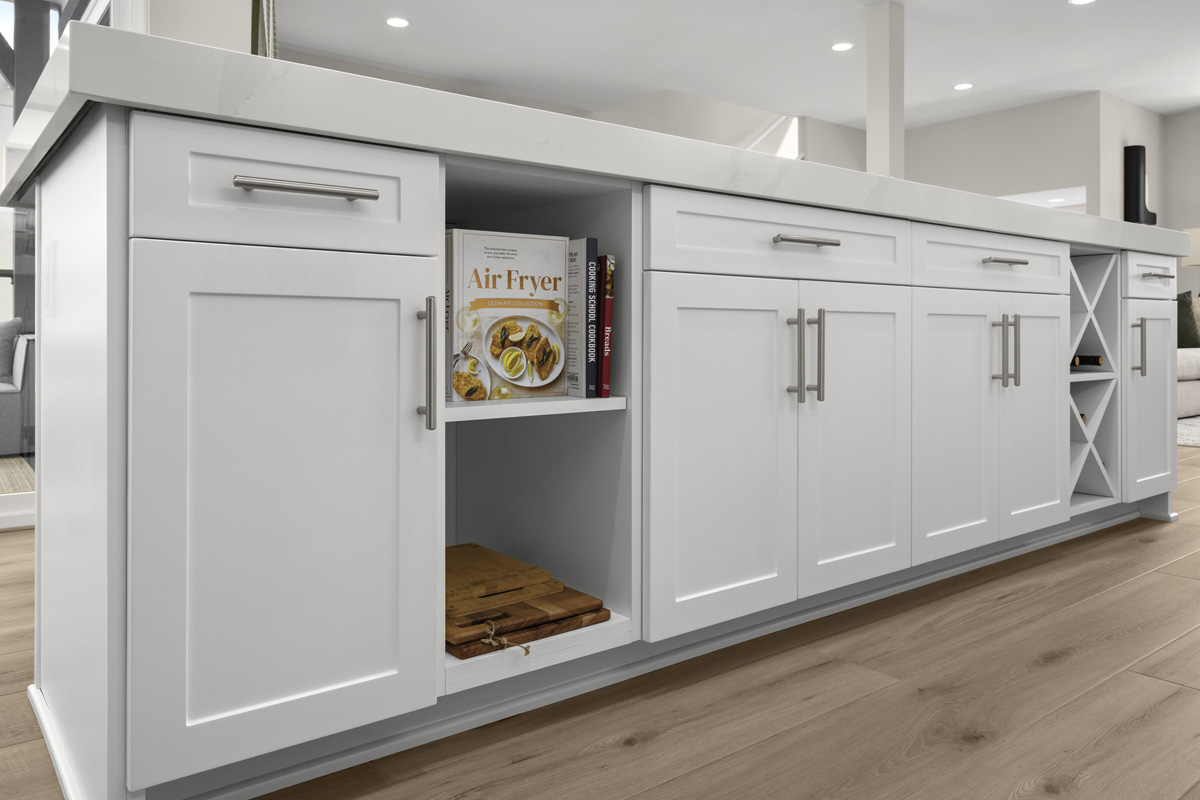 White thermofoil cabinets