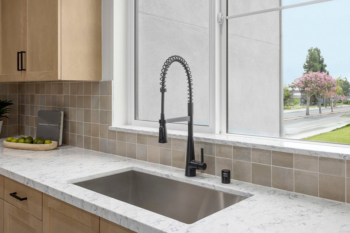 Optional matte black kitchen faucet