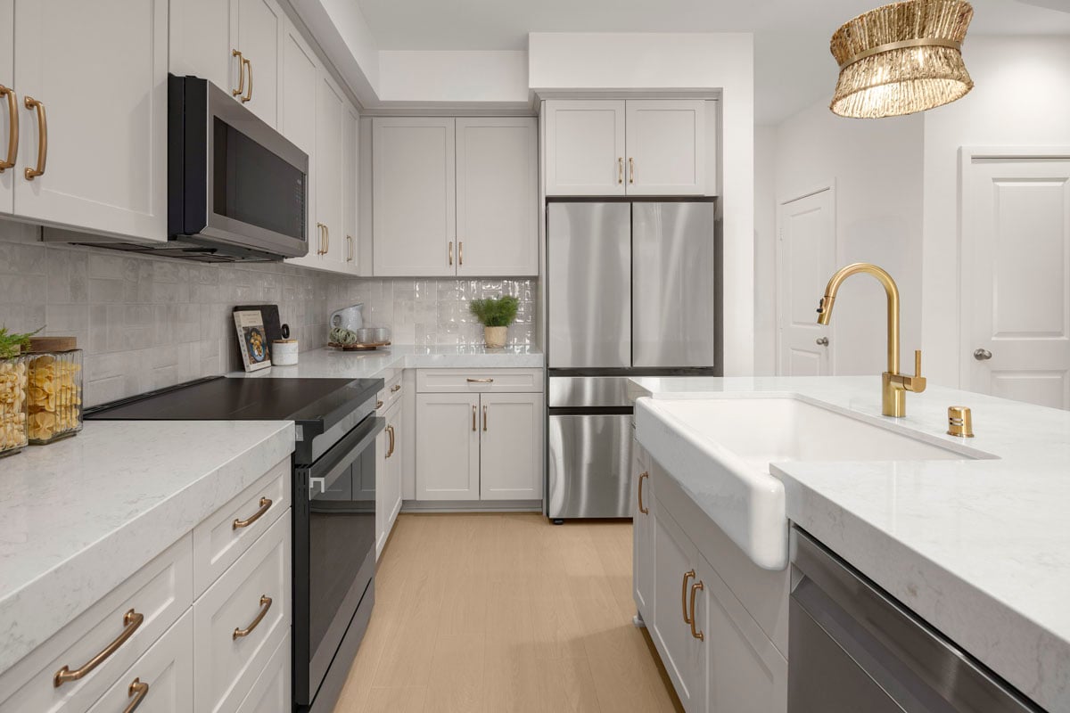Stainless steel kitchen appliances