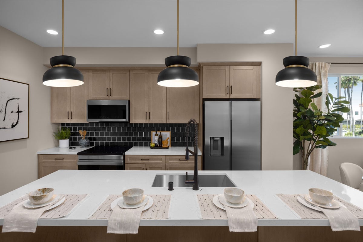 Optional pendant lighting over island 