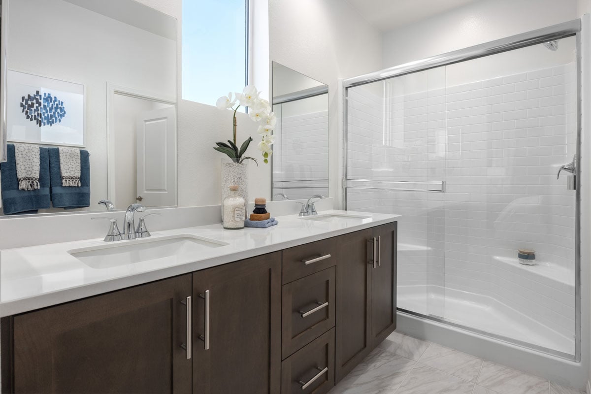 Walk-in shower at primary bath