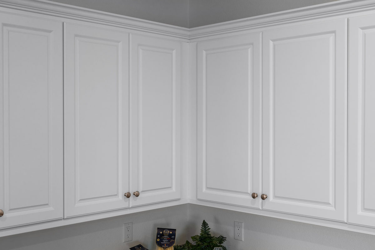 White thermofoil cabinets