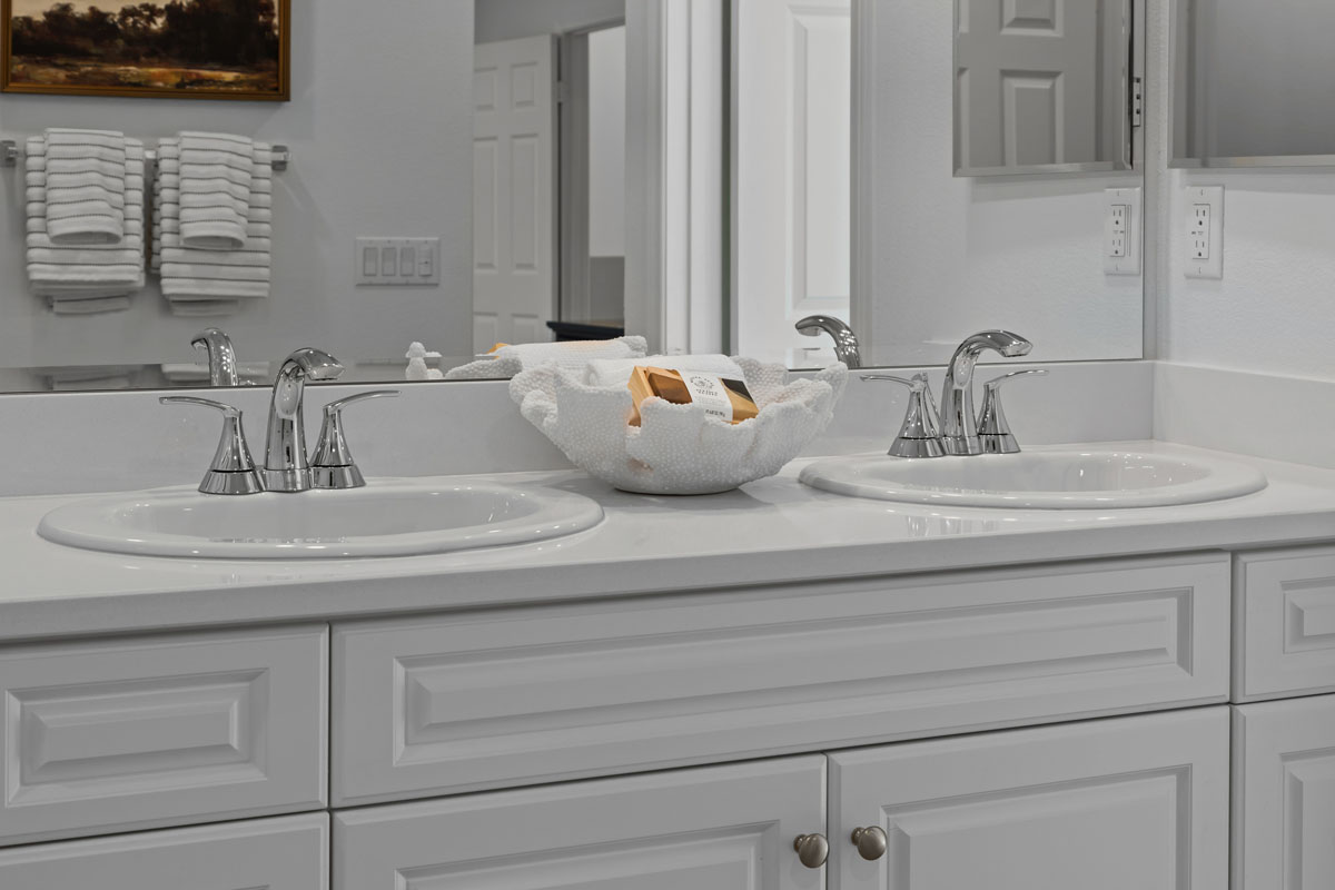 Engineered stone countertops in baths