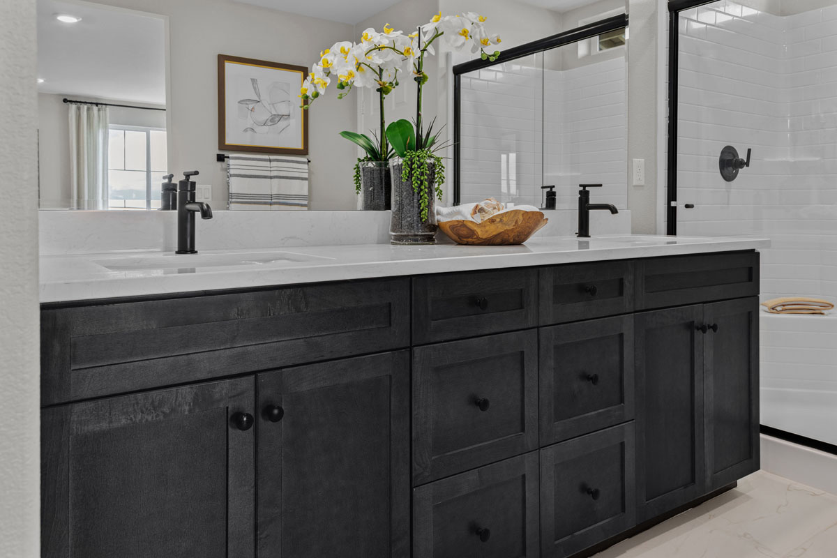 Upgraded extended vanity at primary bath
