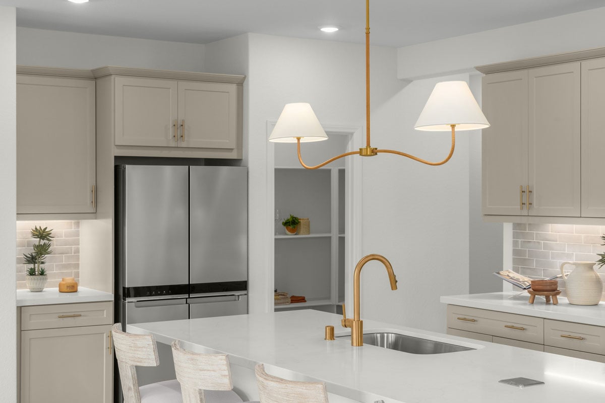 Optional pendant lighting over island