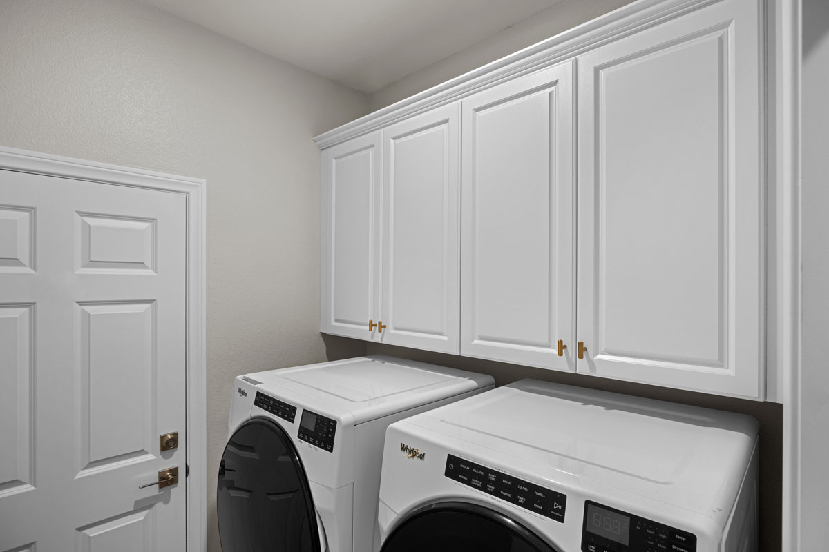 Optional laundry room cabinets