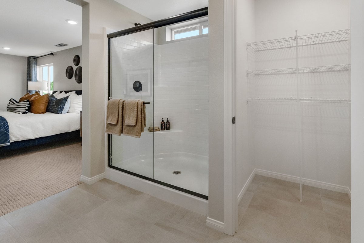 Included full shower and linen closet at primary bathroom